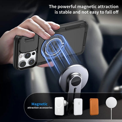 Red Warrior 2-in-1 Magnetic Sliding Lens Case black for iPhone 15 Pro Max