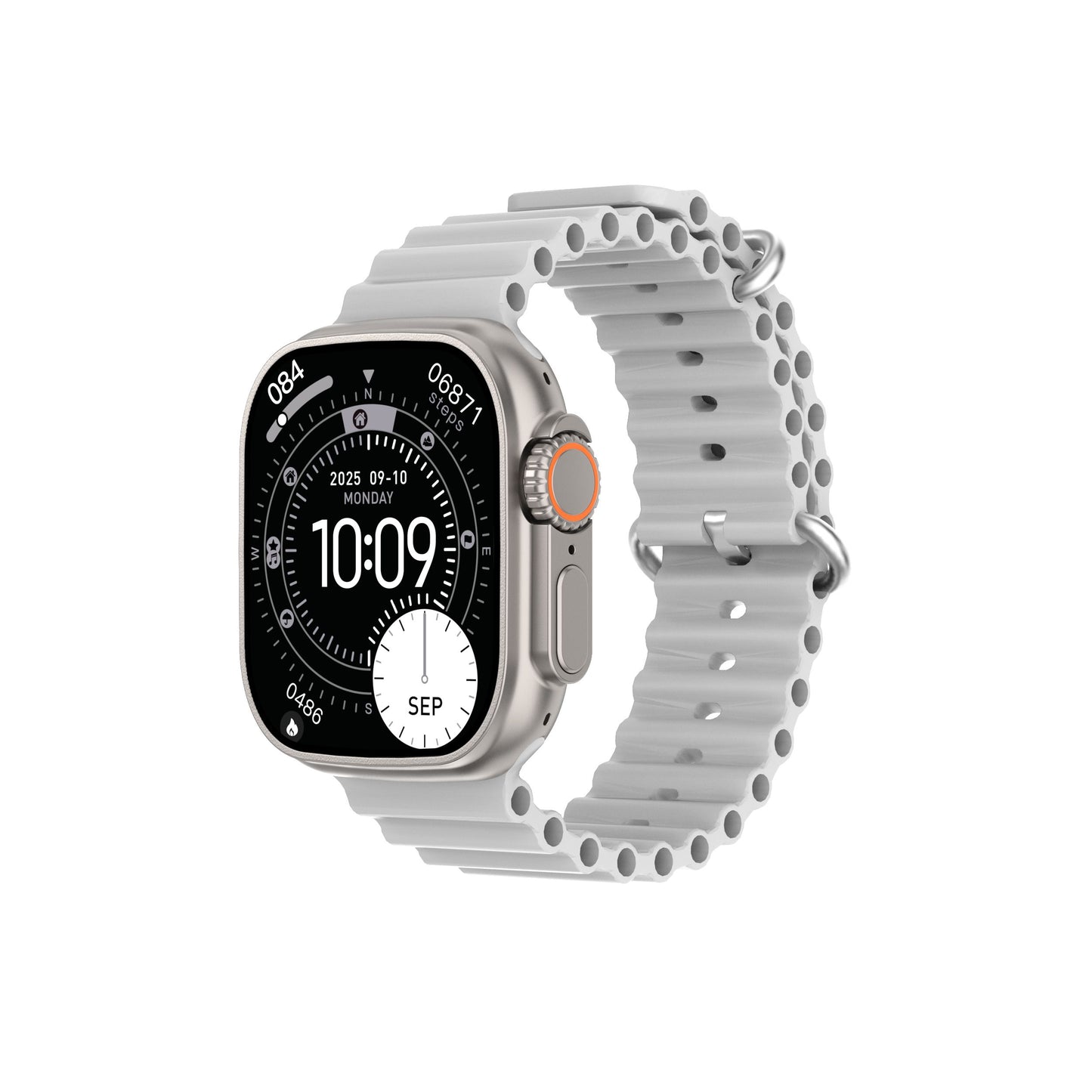 DT Ultra 4 Smart Watch Full Touch Screen Fitness Tracker for Men Women，White