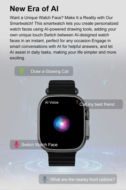 DT Ultra 4 Smart Watch Full Touch Screen Fitness Tracker for Men Women，White
