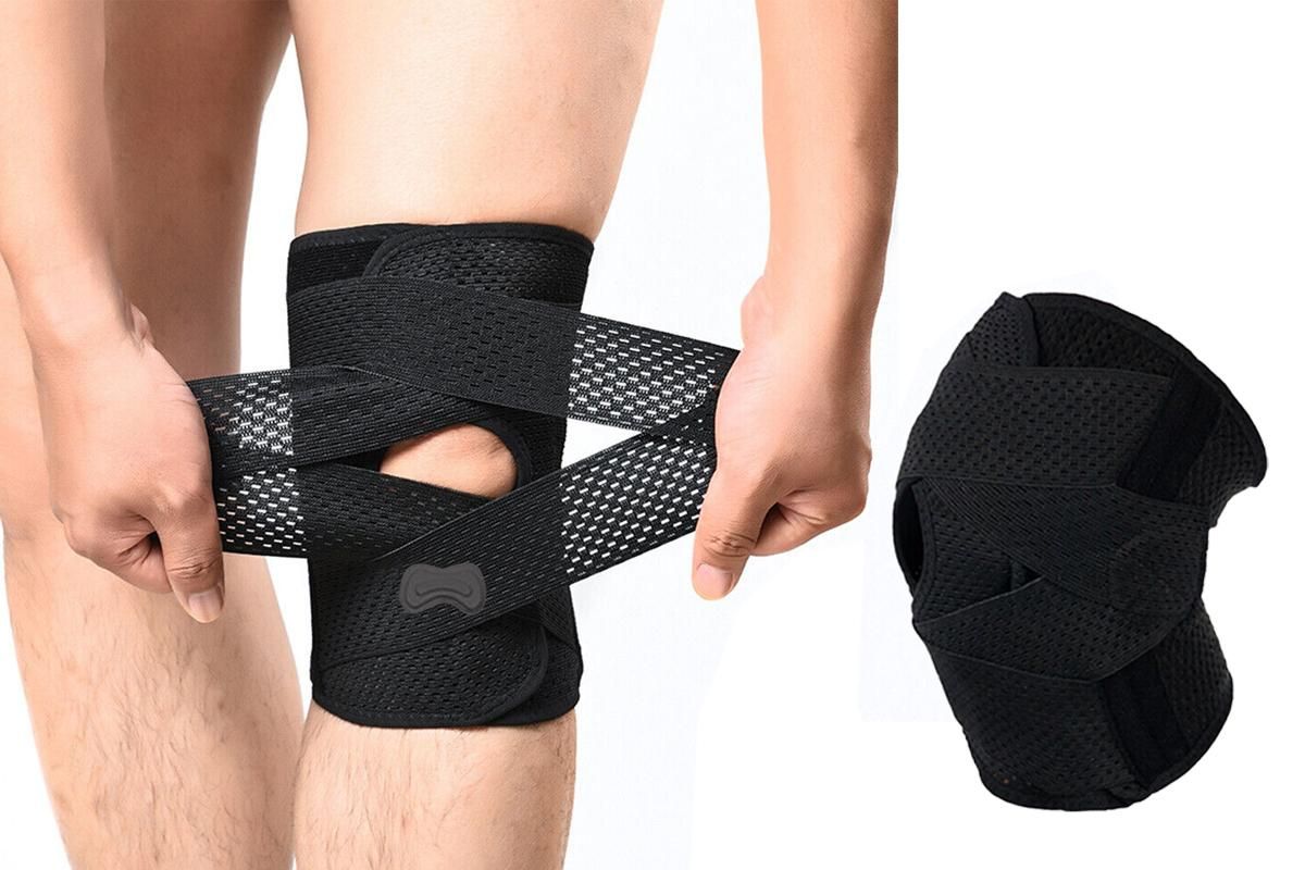 Knee Brace with Side Stabilizers for Meniscus Tear Knee Pain Breathe Knee Sleeve Relieve Knee Pain Injury Recovery for Working Out, Knee Support -Black / 2XL