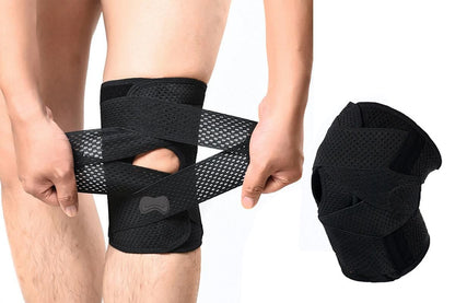 Knee Brace with Side Stabilizers for Meniscus Tear Knee Pain Breathe Knee Sleeve Relieve Knee Pain Injury Recovery for Working Out, Knee Support -Black / L