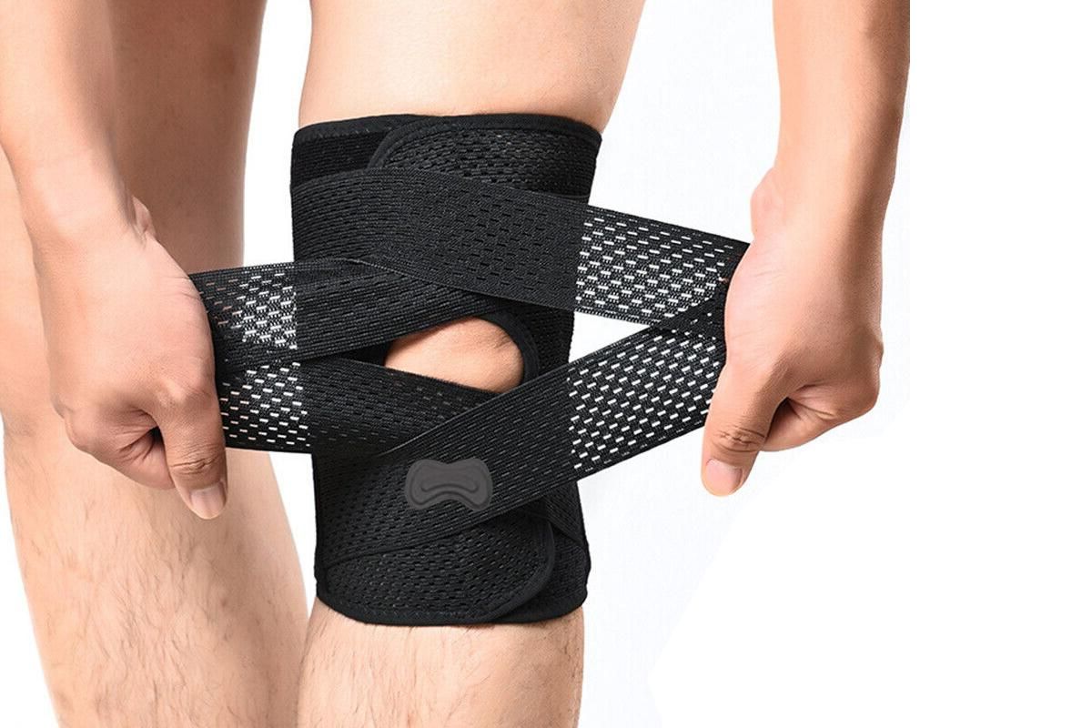 Knee Brace with Side Stabilizers for Meniscus Tear Knee Pain Breathe Knee Sleeve Relieve Knee Pain Injury Recovery for Working Out, Knee Support -Black / L