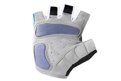 1 Pair Cycling Half Finger Bike Gloves With Anti Slip Pad For Unisex - Blue & L