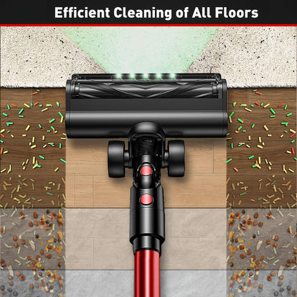 Cordless Vacuum Cleaner 8 in 1 55Kpa Powerful Suction Lightweight,LED Display,45Mins Detachable Battery Vacuum for Floor/Carpet
