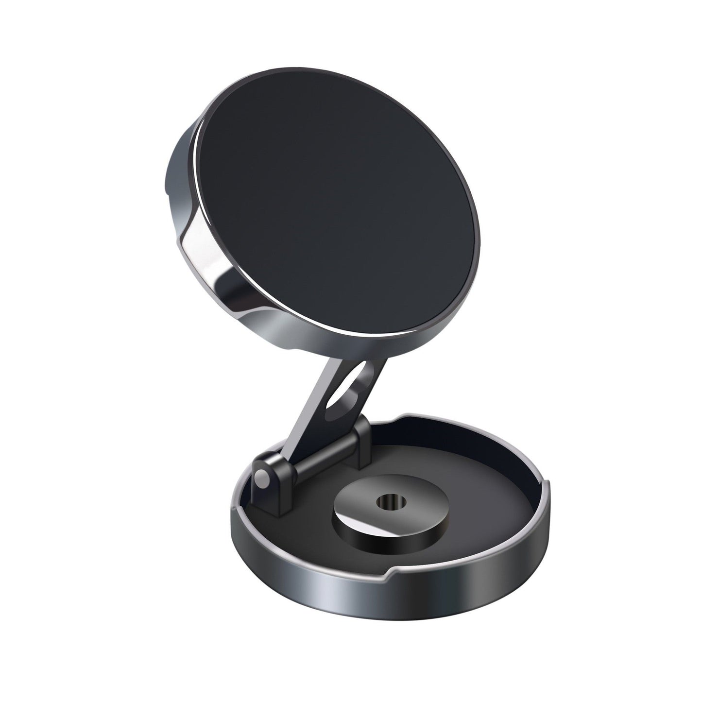 THIS IS SPRING Car Magnetic Phone Holder Foldable. [F8 folding metal magnetic bracket] Silver