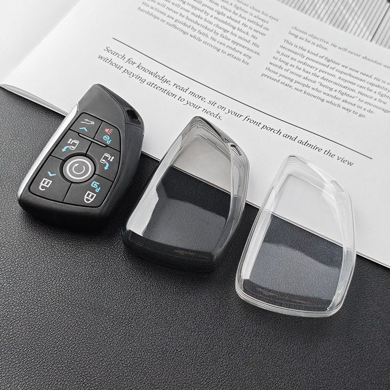TPU Transparent Key Cover for Buick Envision Plus S G type-transparent black [single key cover]
