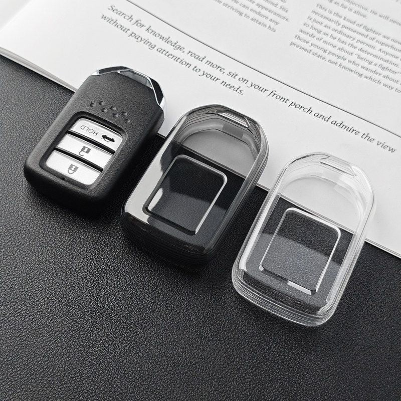 Honda Car Key Cover TPU Transparent Black Type a-transparent black [single key cover]