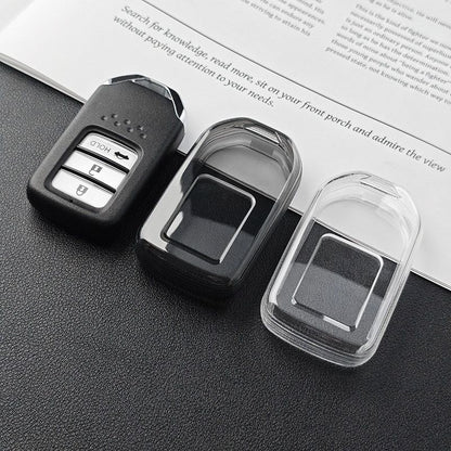 Honda Car Key Cover TPU Transparent Black Type a-transparent black [single key cover]