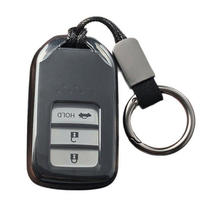 Honda Car Key Cover TPU Transparent Black Type a-transparent black [single key cover]