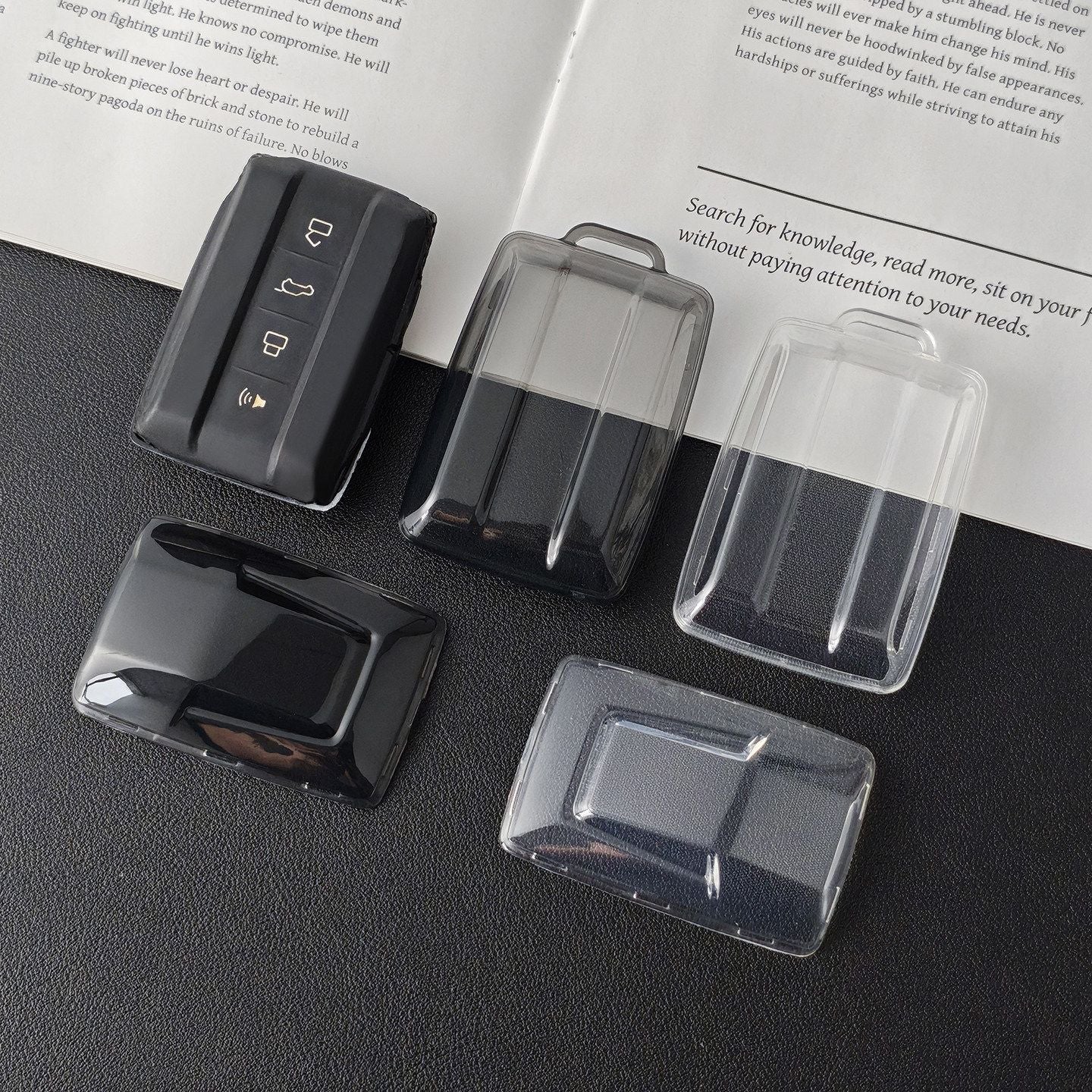 TPU Key Cover for Tank 300 400 500 Hi4T 2024 Type c - transparent black [single key cover]