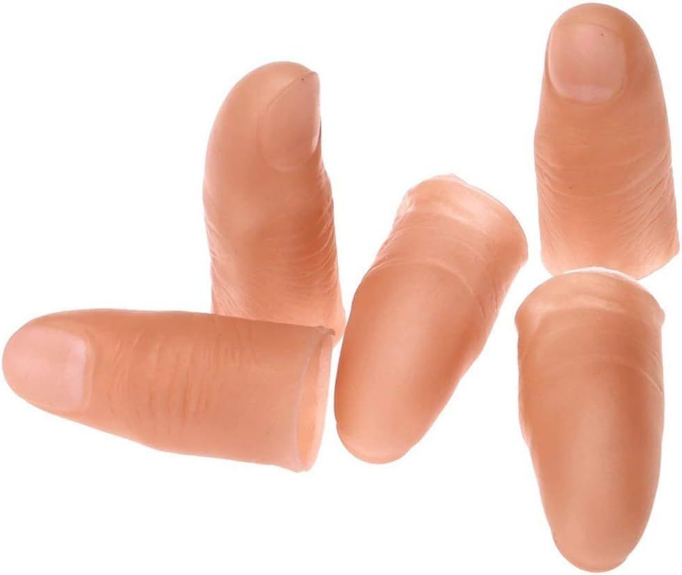 6Pcs Thumb Tip Magic Tricks,Disappearing Silk Fake Thumb Tip Magic,Fake Thumb Tip Vanish Magic,Trick Gimmick Magician