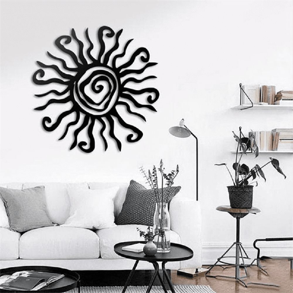 Sun God Metal Wall Art Indoor/Outdoor Decor -12.2In Coral Rust Proof Wall Decor for Bedroom,Garden,Patio and Farmhouse A