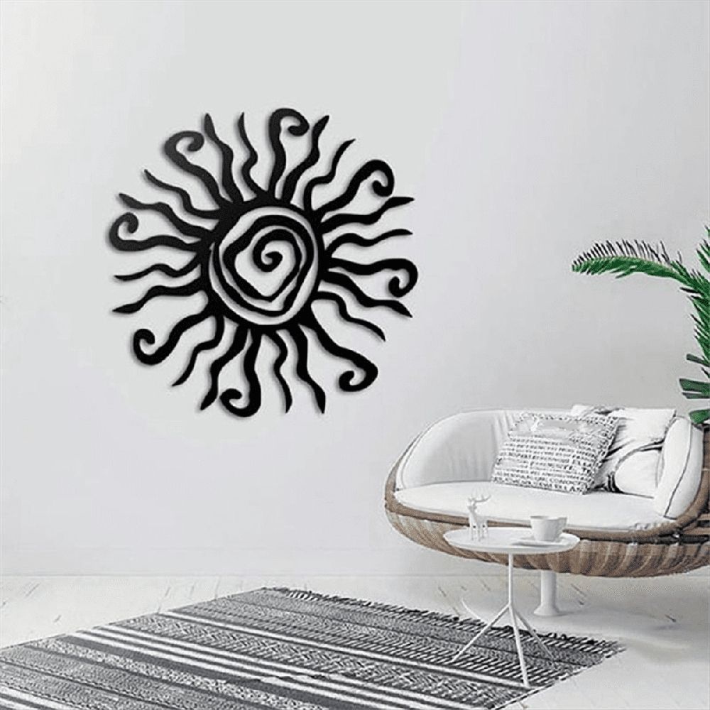 Sun God Metal Wall Art Indoor/Outdoor Decor -12.2In Coral Rust Proof Wall Decor for Bedroom,Garden,Patio and Farmhouse A