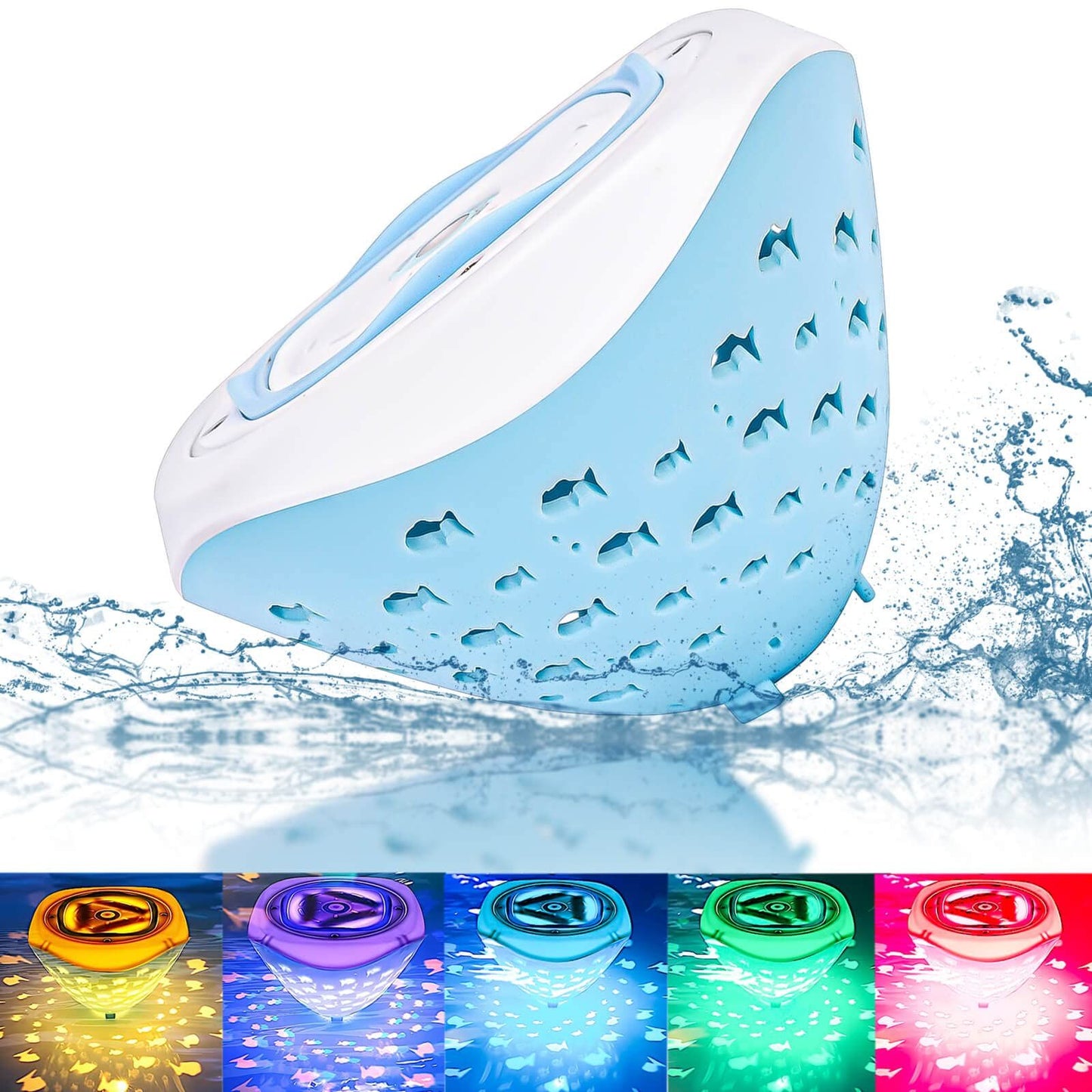 Swimming Floating Pool Lights-Fish Pattern, Color Changing Lights That Float for Pool, Hot Tub and Bath Toys  1 Pack