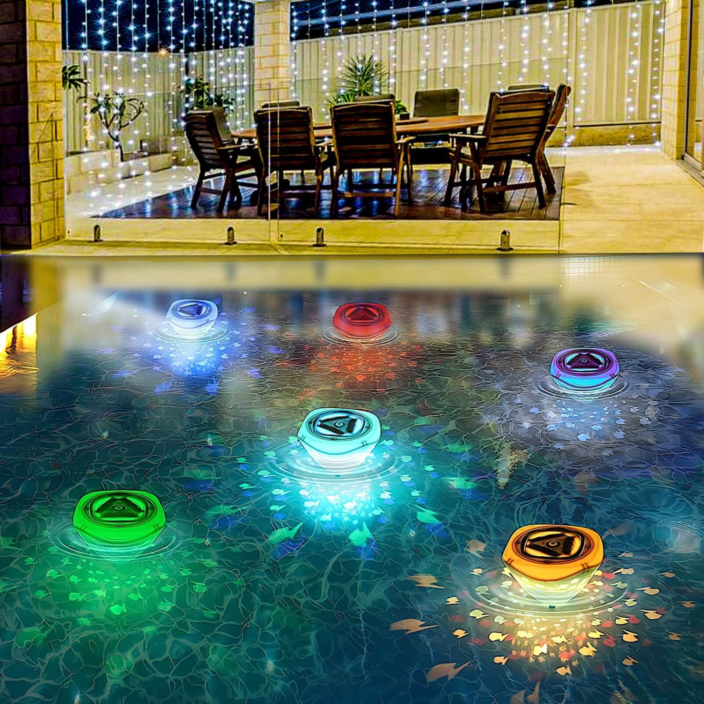 Swimming Floating Pool Lights-Fish Pattern, Color Changing Lights That Float for Pool, Hot Tub and Bath Toys  1 Pack
