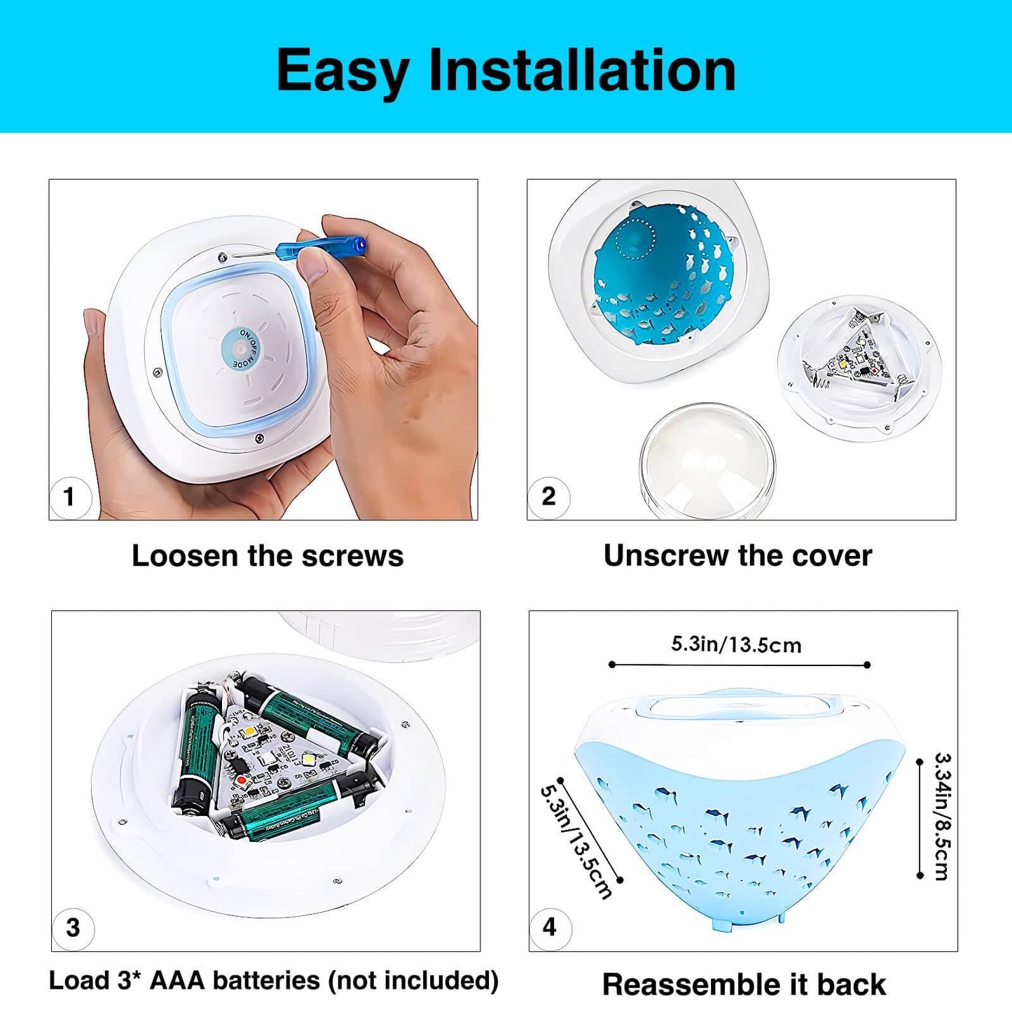 Swimming Floating Pool Lights-Fish Pattern, Color Changing Lights That Float for Pool, Hot Tub and Bath Toys  1 Pack