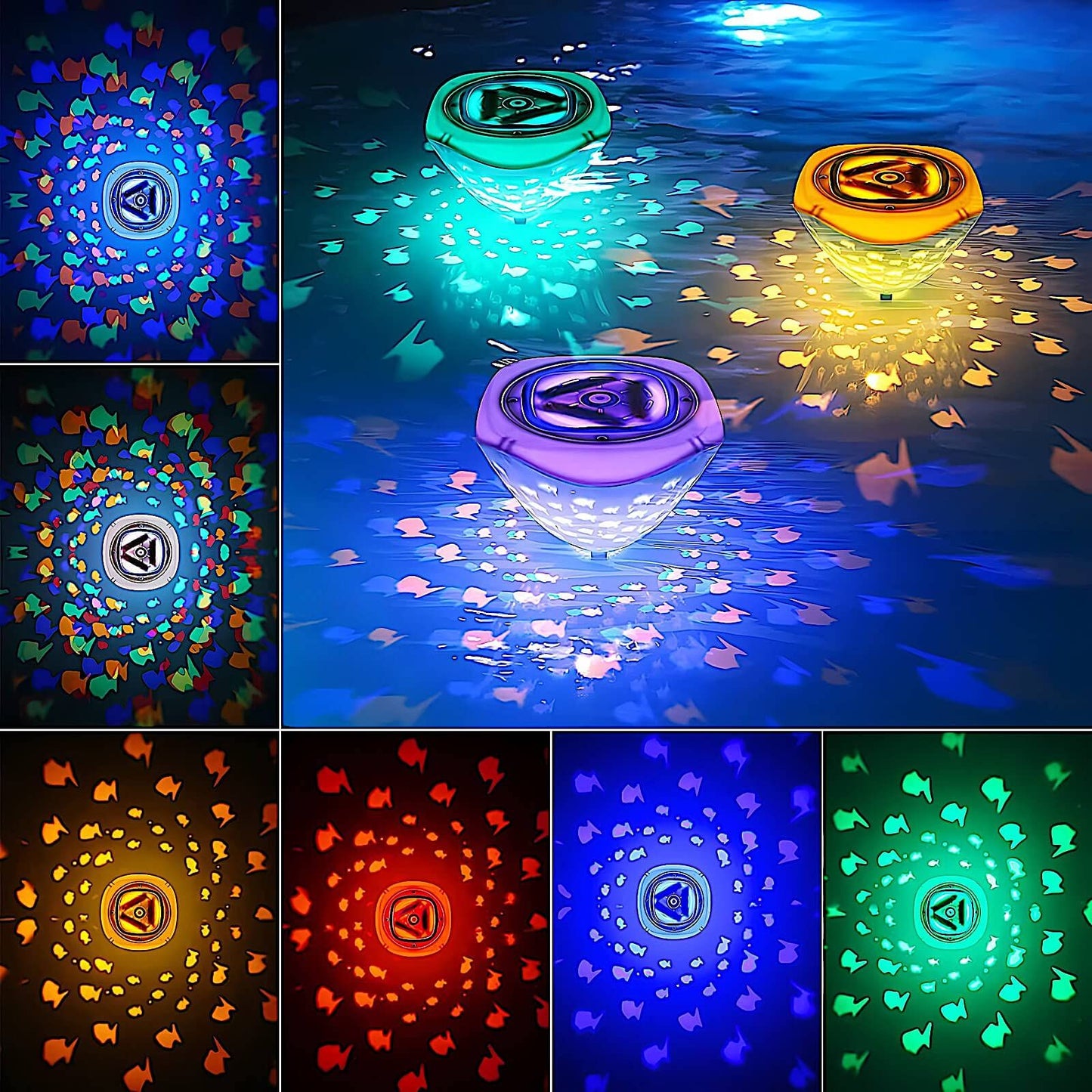 Swimming Floating Pool Lights-Fish Pattern, Color Changing Lights That Float for Pool, Hot Tub and Bath Toys  1 Pack