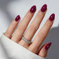 Press-On Nails Kit: Oval Shaped False Nails For DIY Manicure, Self Nail Art At Home, Quick Salon Results (Wine Red)