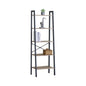 CARLA HOME 5 Tier Ladder Shelf - Wood Metal Display Bookcase - Brown - Rustic - Steel