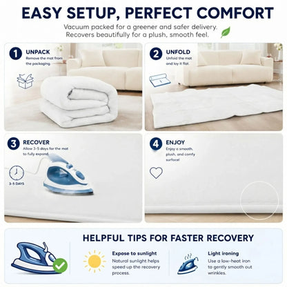 CARLA HOME Baby Play Mat 200x300cm, Thick Foam Crawling Mat, Infants, White