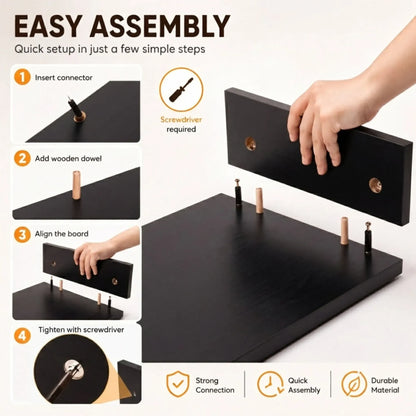 CARLA HOME Dual Monitor Stand Riser, Adjustable Length and Angle, Black
