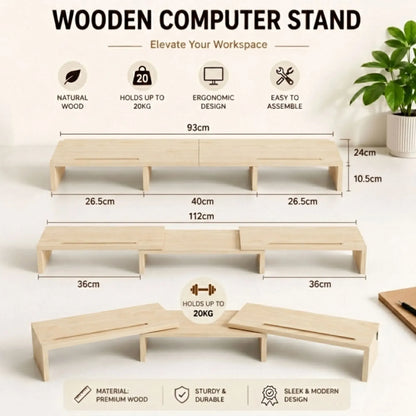 CARLA HOME Dual Monitor Stand Riser, Adjustable Length and Angle, Beige