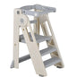 Foldable Kids Step Stool Kitchen Helper Tower in Grey, Adjustable Height, 55x55x79cm