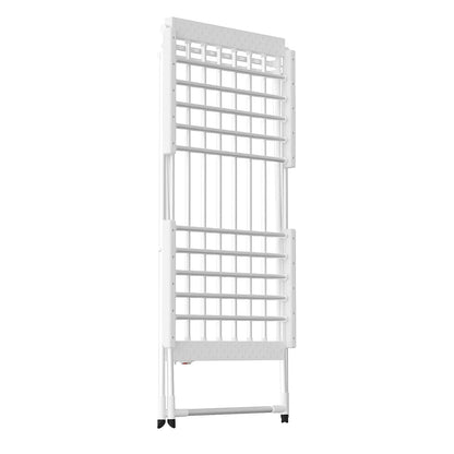 White 220W Electric Heated Towel Rack in Silver with 20 Bars for Fast Drying