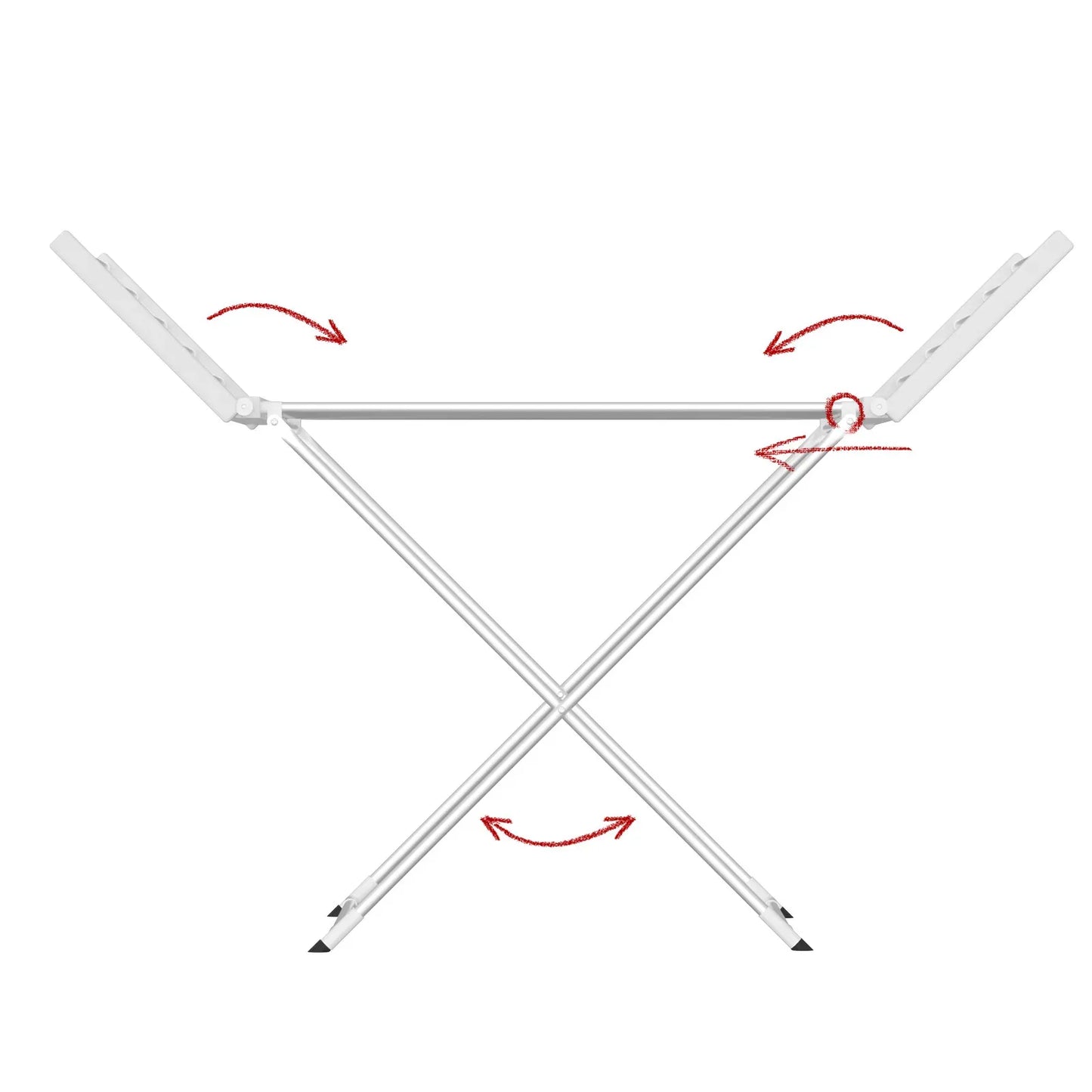 White 220W Electric Heated Towel Rack in Silver with 20 Bars for Fast Drying