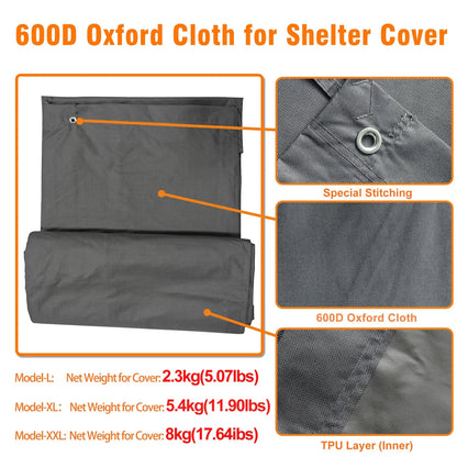 Heavy Duty Large Black Metal Walk-In Chicken Run Coop with Cover, 276x207x300cm