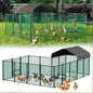 Chicken Run Coop 304.8 x 396.24 cm Covered Poultry Rabbit Hen Cage with Feeding Door