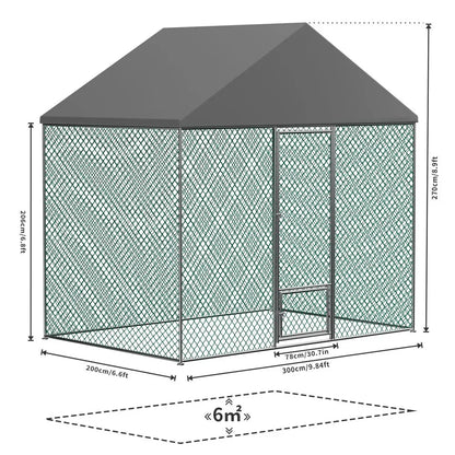 Extra Large Black Chicken Coop Cage Run Rabbit Hutch Walk-In Hen Enclosure 300x200x270cm