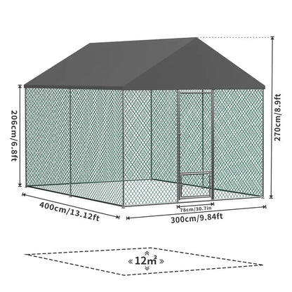 Extra Large Green Chicken Coop Cage Run Rabbit Hutch Walk In Hen Enclosure 300x400x270cm