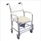 Aluminum Bedside Commode Chair 200kg Mobile Shower Toilet Wheelchair