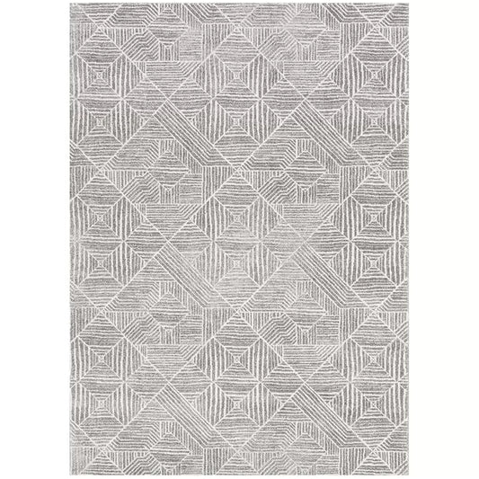 Oasis 457 Silver Rug 290x200cm - Bohemian Tribal Style, Easy to Clean Polypropylene