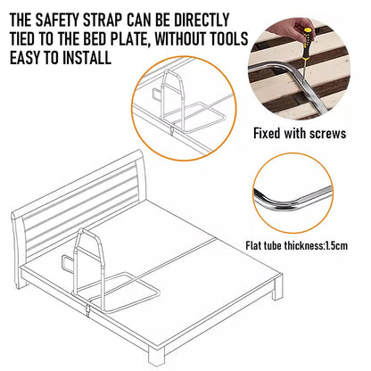 Bed Rail Safety Assist Rail for Elderly Adults with Storage Pocket &Fixing Strap