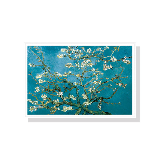 Wall Art 70cmx100cm Van Gogh Almond Blossom White Frame Canvas