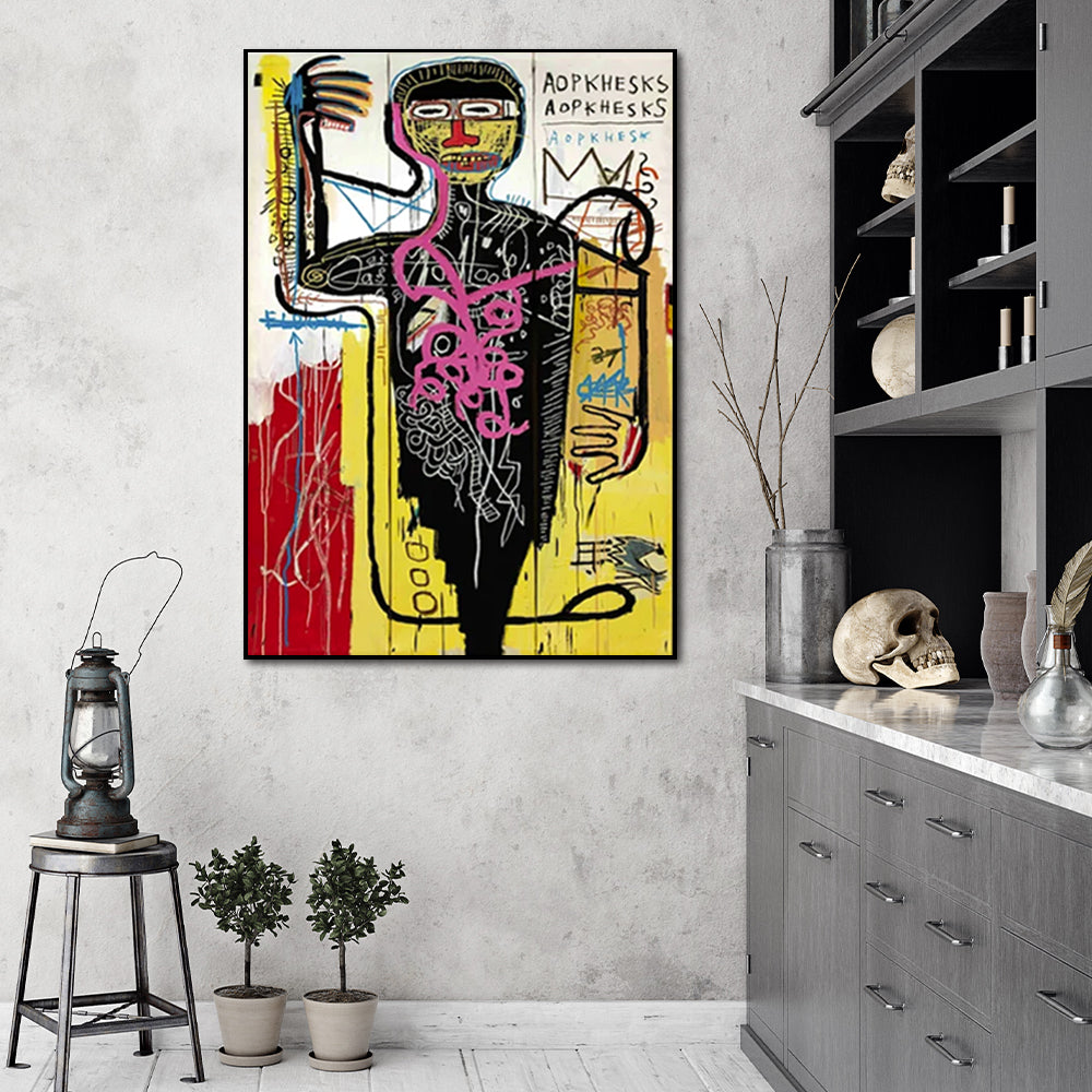 Wall Art 70cmx100cm Versus Medici Black Frame Canvas