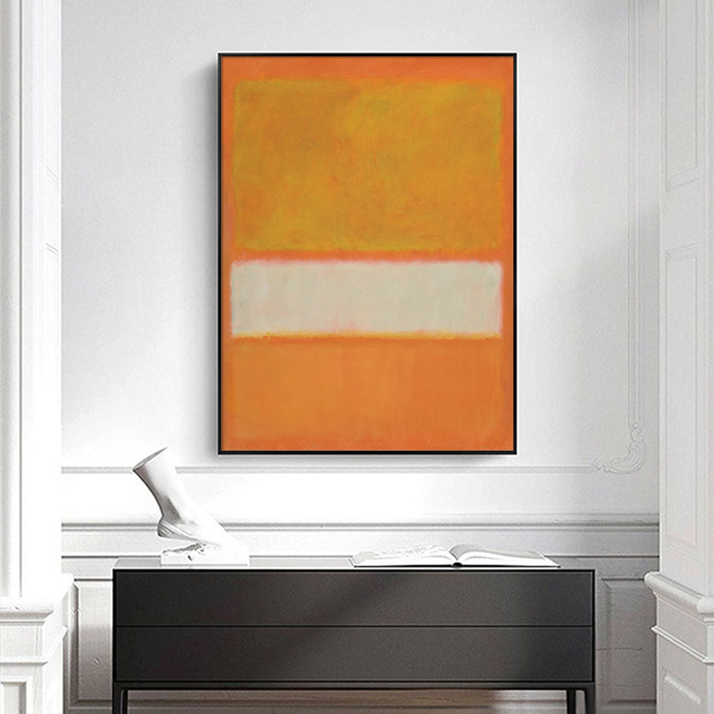 Wall Art 80cmx120cm Yellow By Mark Rothko Black Frame Canvas