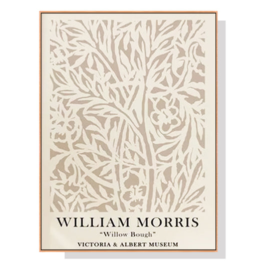 Wall Art 70cmx100cm William Morris Neutral Wood Frame Canvas