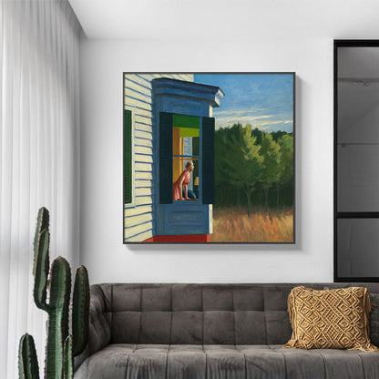 Wall Art 80cmx80cm Cape Cod Morning By Edward Hopper Black Frame Canvas