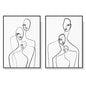 Wall Art 80cmx120cm Abstract Figures 2 Sets Black Frame Canvas