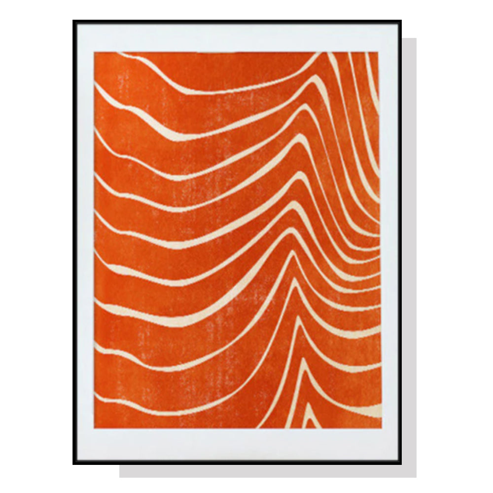 Wall Art 90cmx135cm Abstract Orange Black Frame Canvas