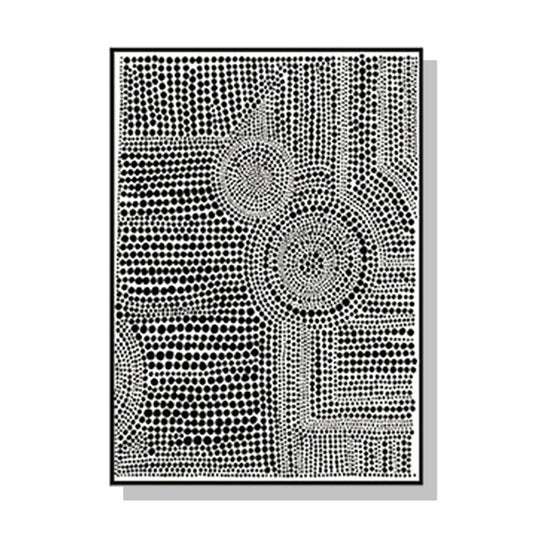 Wall Art 80cmx120cm Clustered Dots A Black Frame Canvas