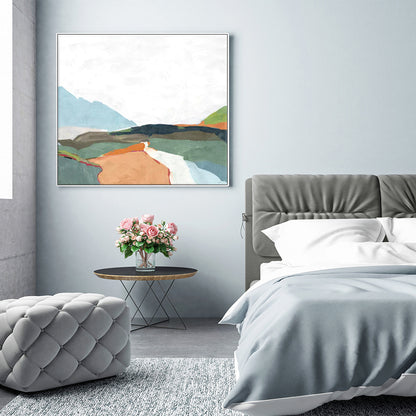 Wall Art 90cmx90cm April Morning White Frame Canvas