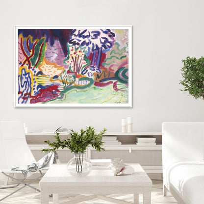 Wall Art 80cmx120cm Late Summer White Frame Canvas