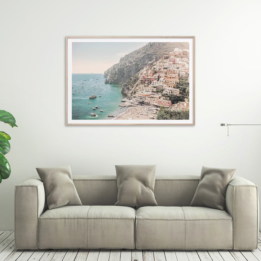 Wall Art 80cmx120cm Italy Amalfi Coast Wood Frame Canvas