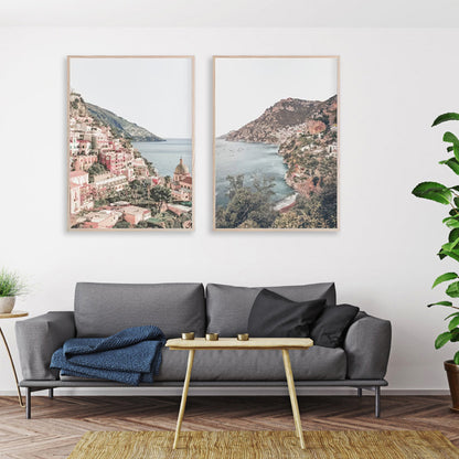 Wall Art 80cmx120cm Italy Positano 2 Sets Wood Frame Canvas