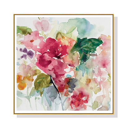 Wall Art 80cmx80cm Floral Brunch Gold Frame Canvas