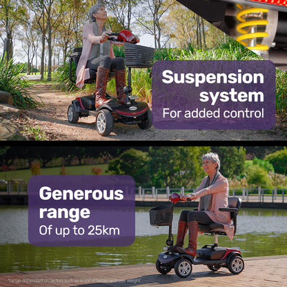 EQUIPMED Mobility Scooter Electric Motorised Power Portable 4 Wheel Folding